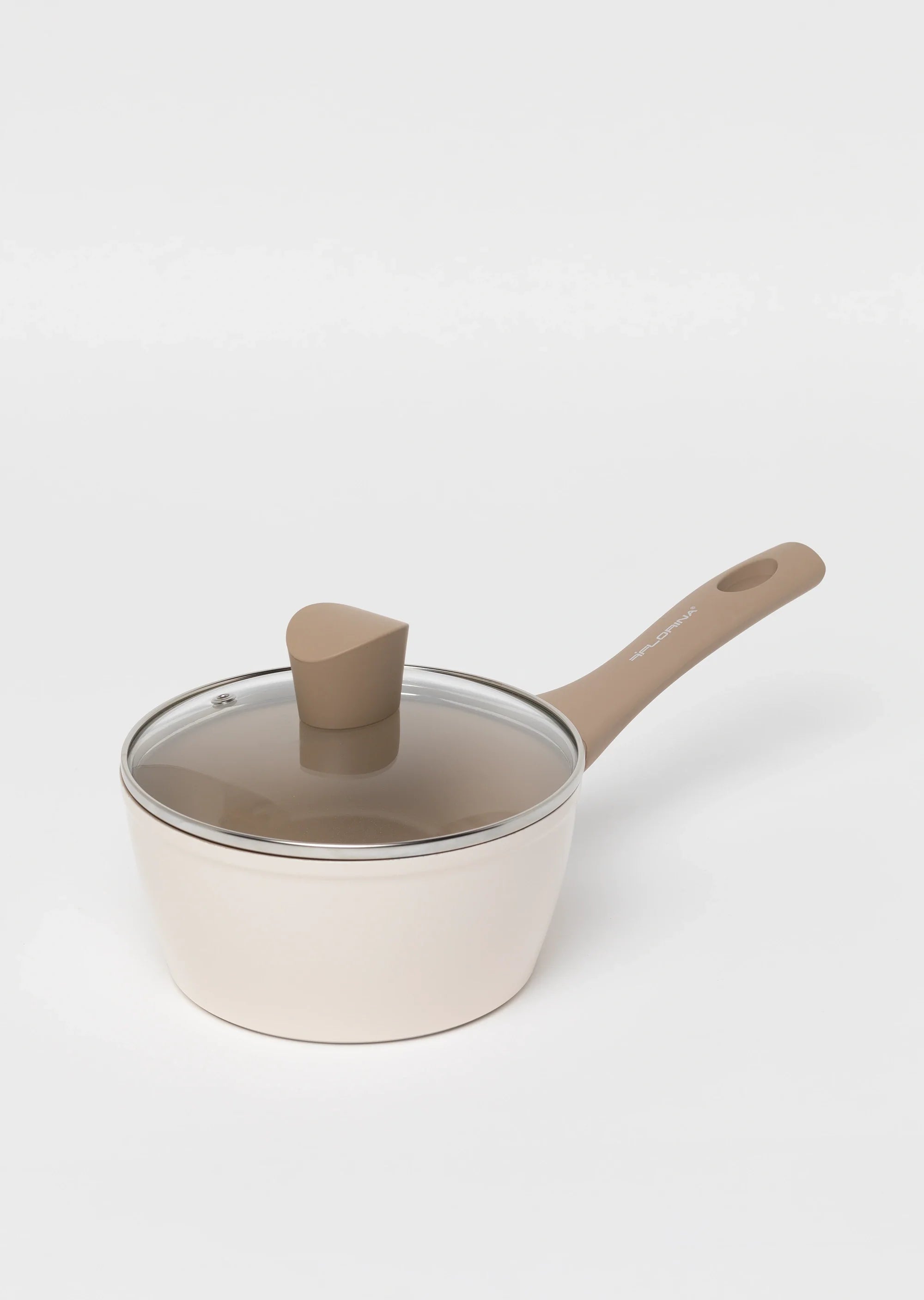 Zestaw 3 elementowy komplet garnków Florina Mokka beżowy| aluminum | powłoka ceramiczna AntiScratch | wszystkie typy kuchenek