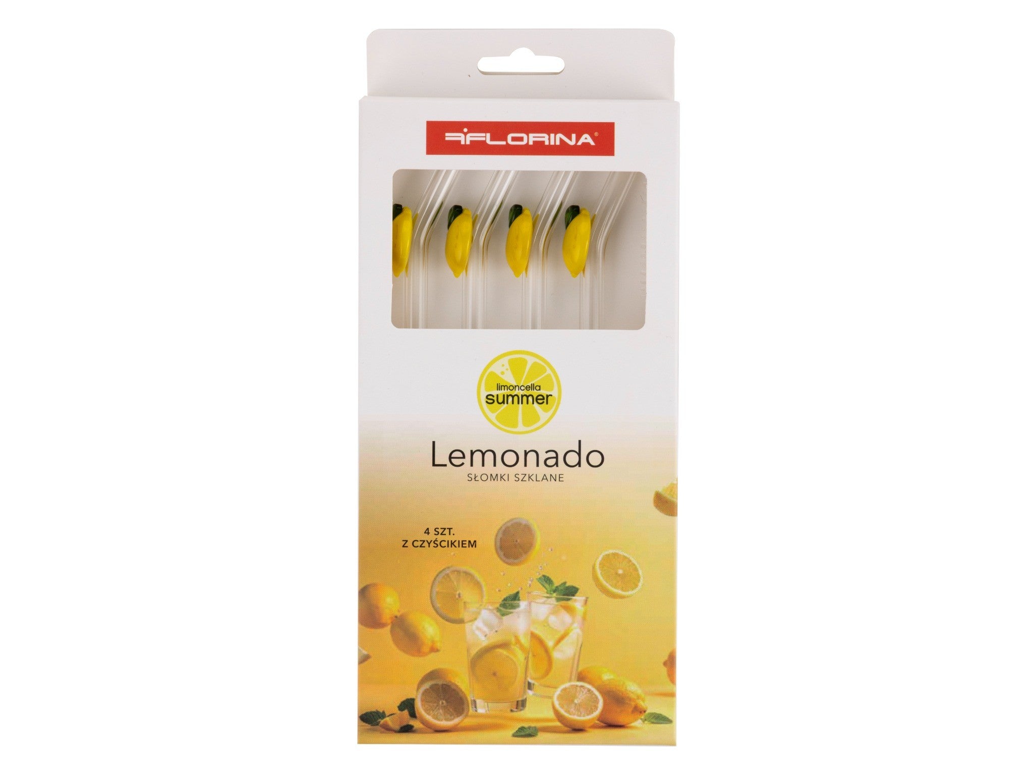 SŁOMKI SZKLANE LEMONADO KPL. 4 SZT