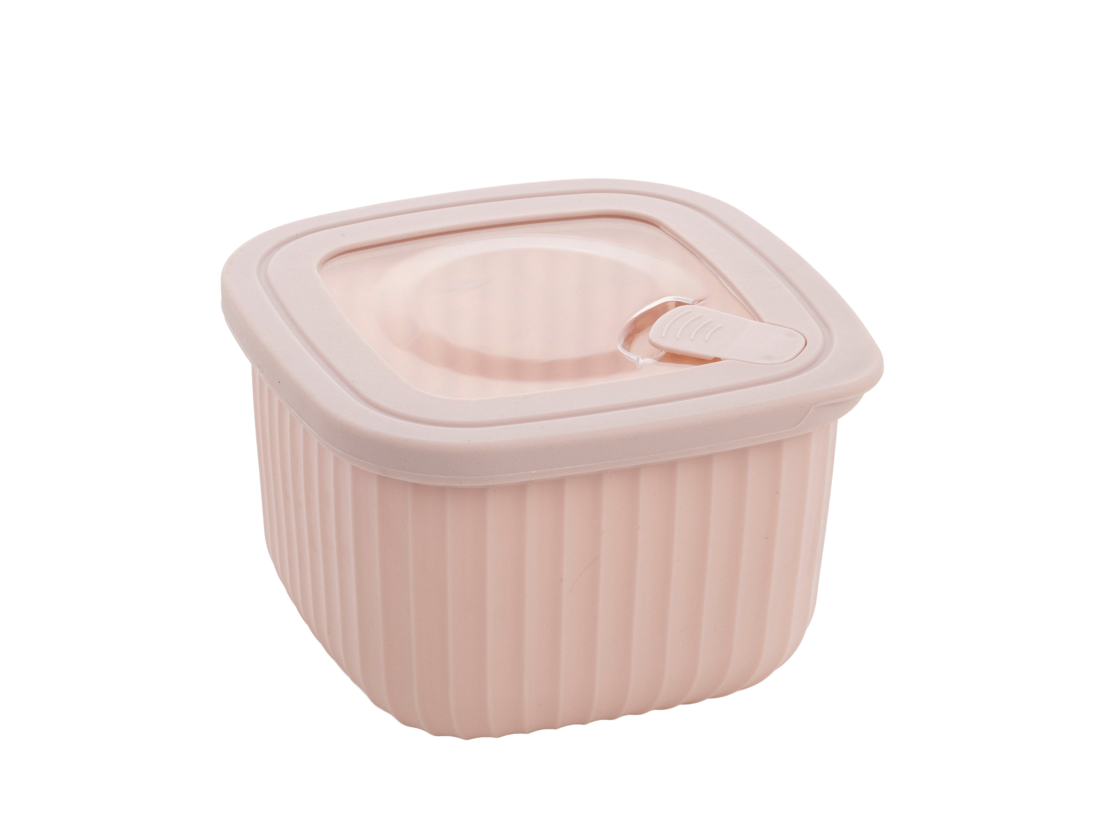 POJEMNIK PLASTIKOWY KWADRATOWY VINCENT 750ML RÓŻOWY/BEŻOWY