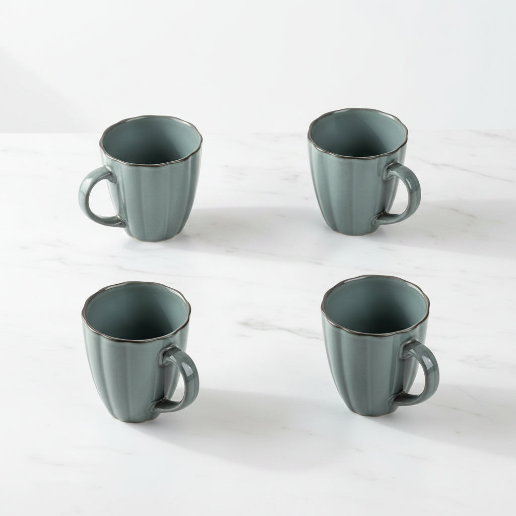 Zestaw 4 elementowy komplet porcelany Atlantica morska kubki