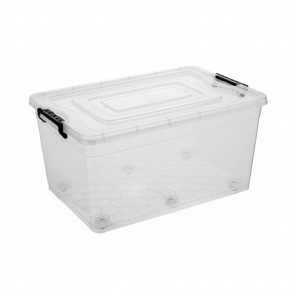 POJEMNIK DO PRZECHOWYWANIA PLASTIKOWY STRONG 60X40X39CM 70L NA KÓŁKACH