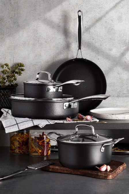 Zestaw 3 elementowy komplet garnków Florina Stix czarny | aluminum | powłoka Non-Stick | wszystkie typy kuchenek