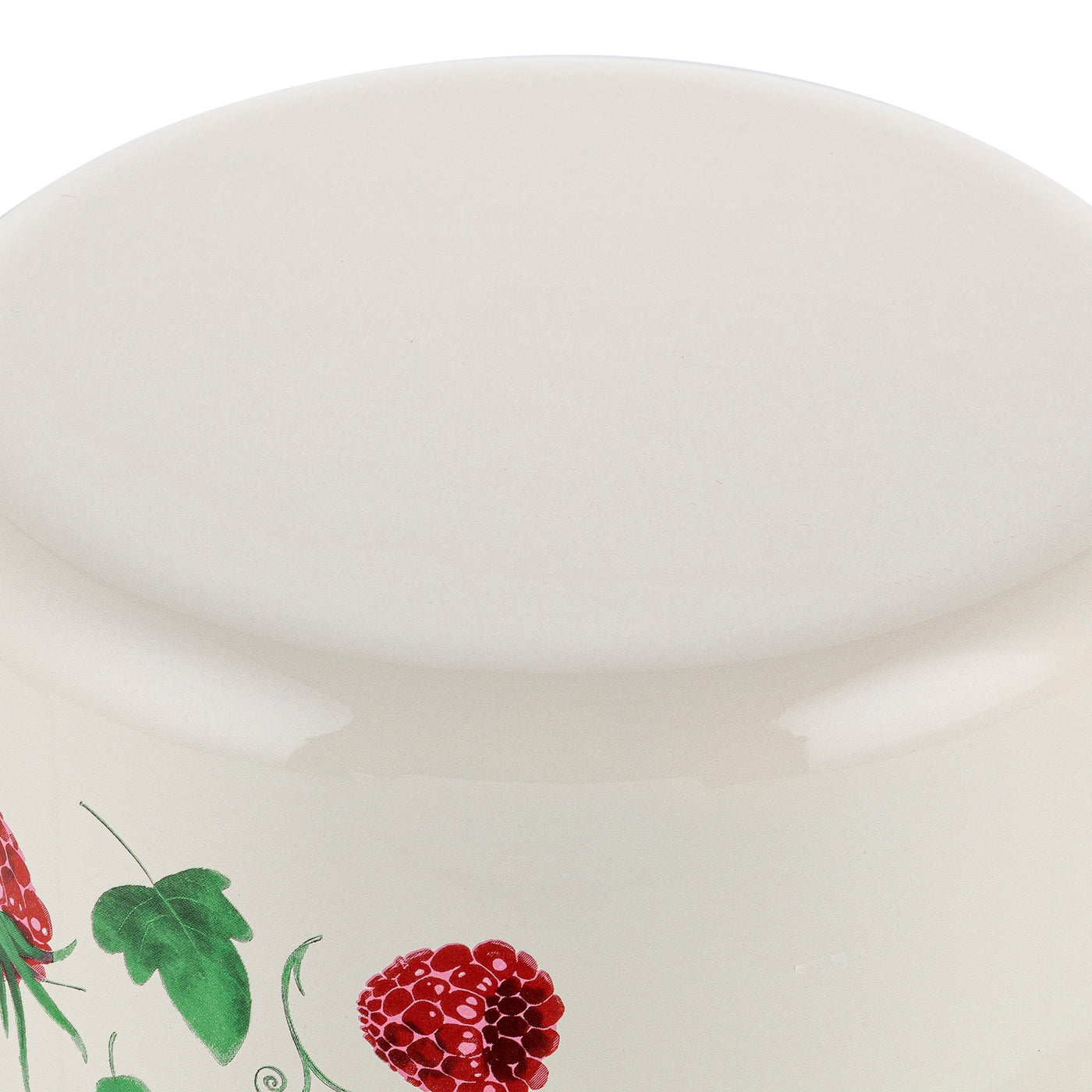 Garnek emaliowany Emalia Polska Pleszew Malina 18 cm 3,2 l kremowy