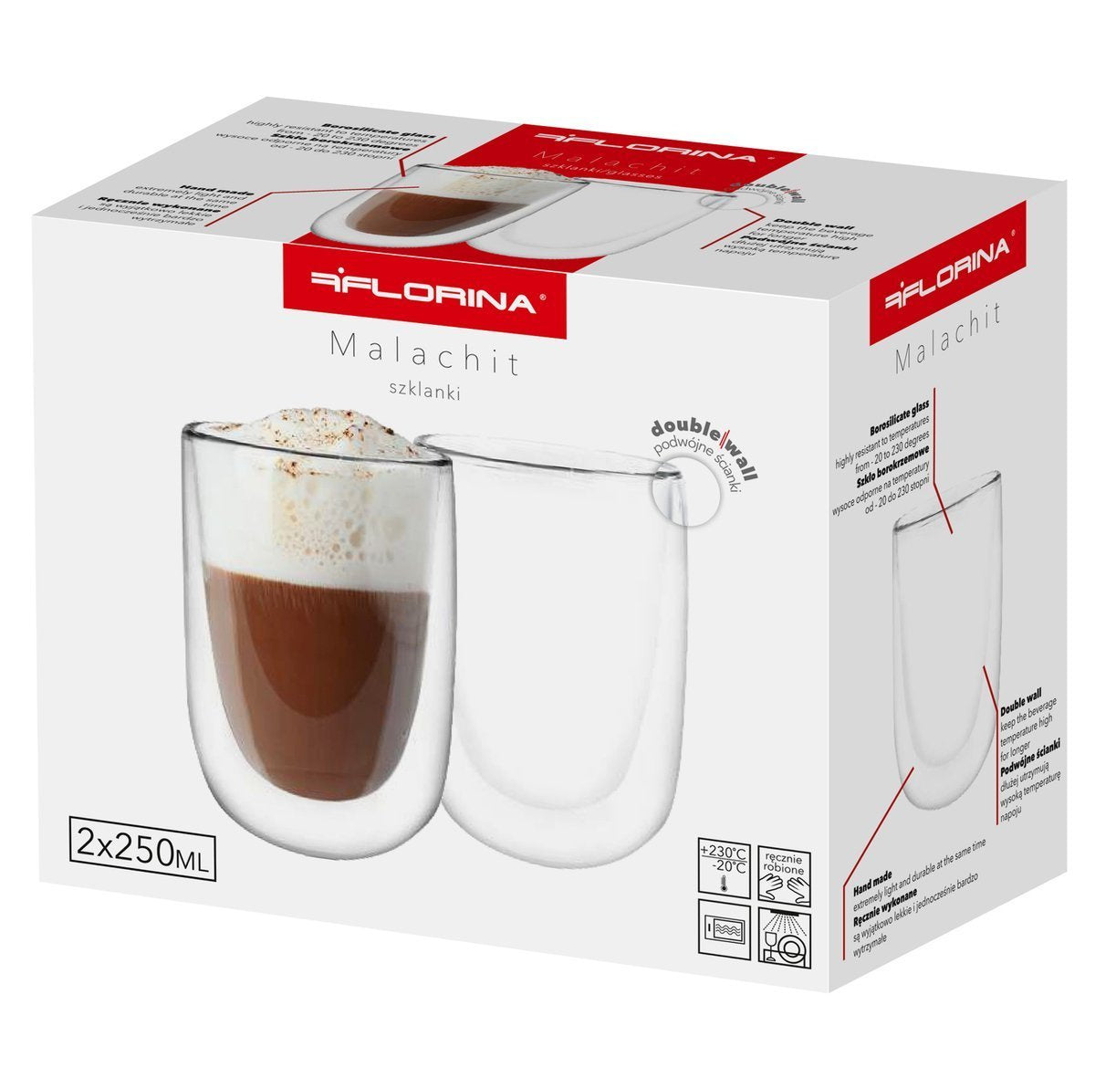 SzKLANKI TERMICZNE Florina MALACHIT 2 SZTUKI 250ML