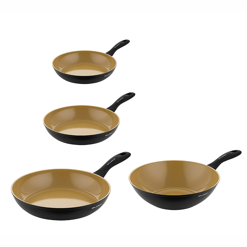 Zestaw 4 sztuk patelni 20 cm 24 cm 28 cm wok 28 cm amvegan