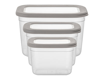 POJEMNIKI DO ŻYWNOŚCI PLASTIKOWE PROSTOKĄTNE FOODIE KPL. 3SZT. 800ML 1,3L 2,3L