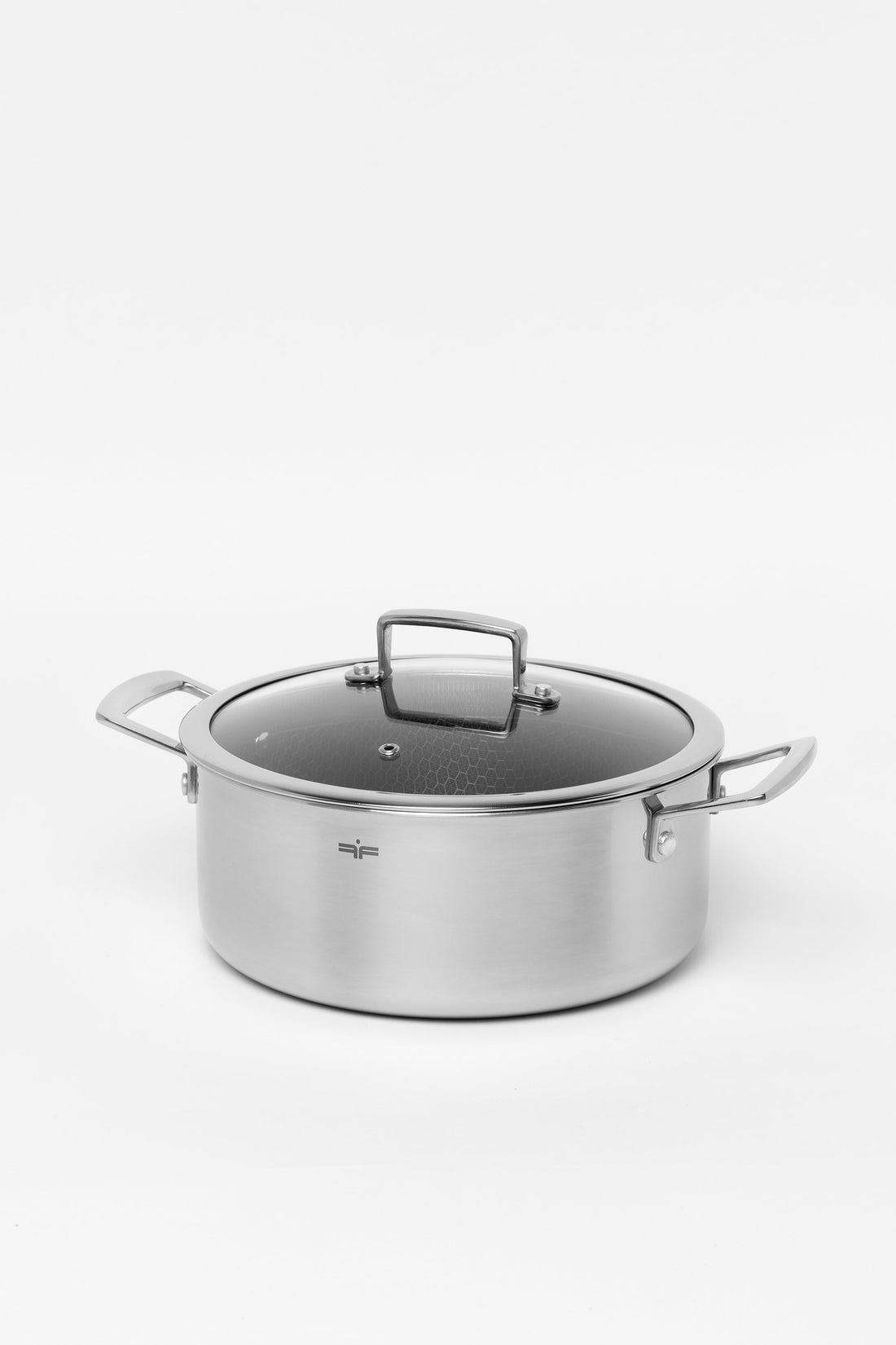 Zestaw 3 elementowy komplet garnków Florina Aristo Plus srebrny | stal nierdzewna| powłoka non-stick | wszystkie typy kuchenek |do piekarnika