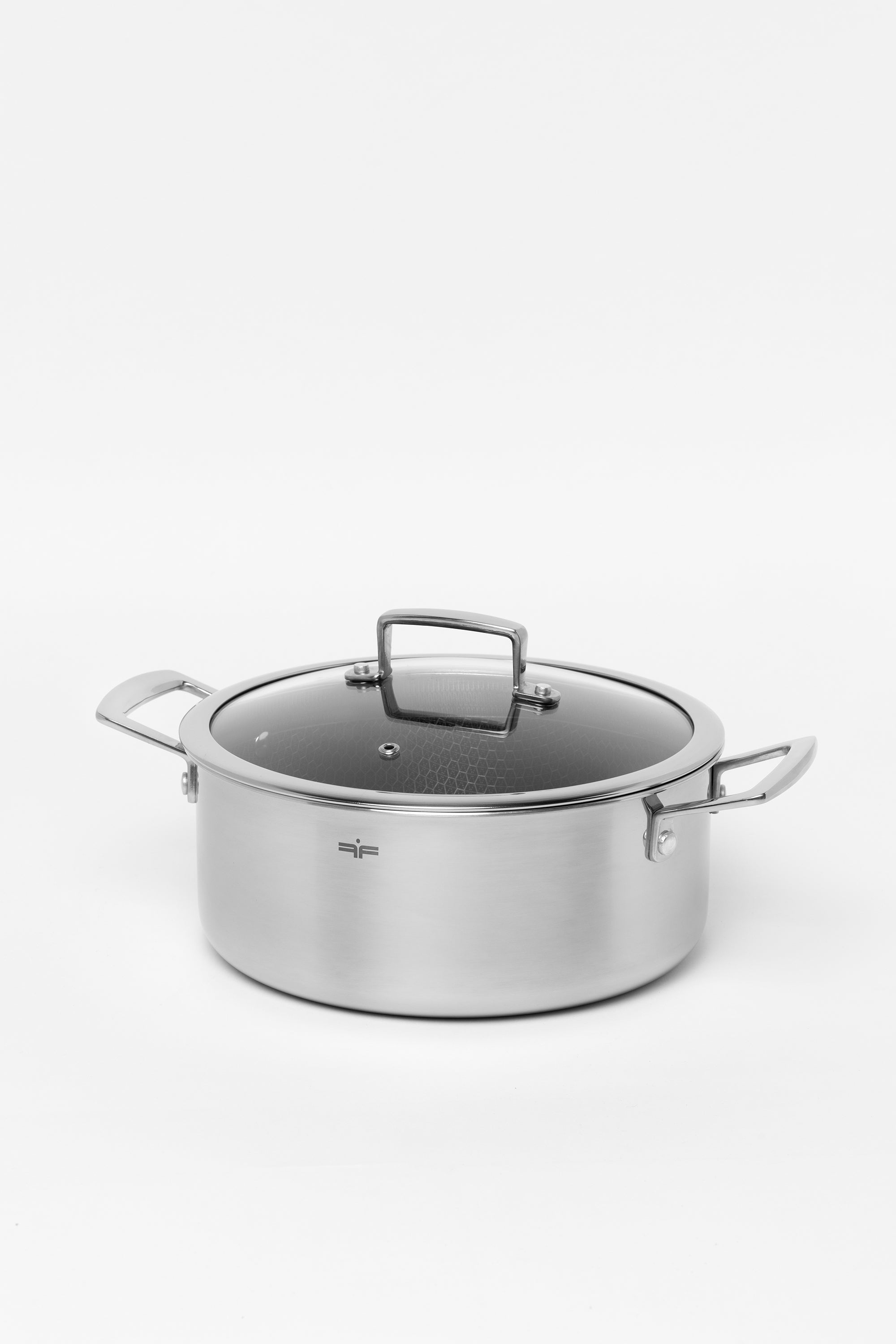 Zestaw 3 elementowy komplet garnków Florina Aristo Plus srebrny | stal nierdzewna| powłoka non-stick | wszystkie typy kuchenek |do piekarnika