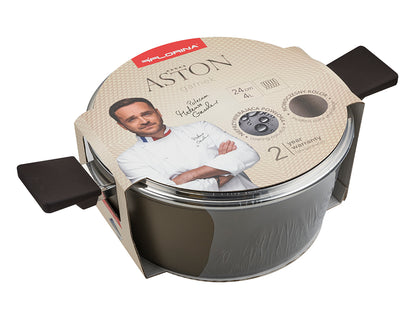 GARNEK ALUMINIOWY ASTON 24CM 4L Z/P MG