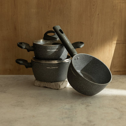 Zestaw 2 sztuk garnków i rondla FLORINA LAVA STONE by Mateusz Gessler 16 cm 18 cm i 18 cm
