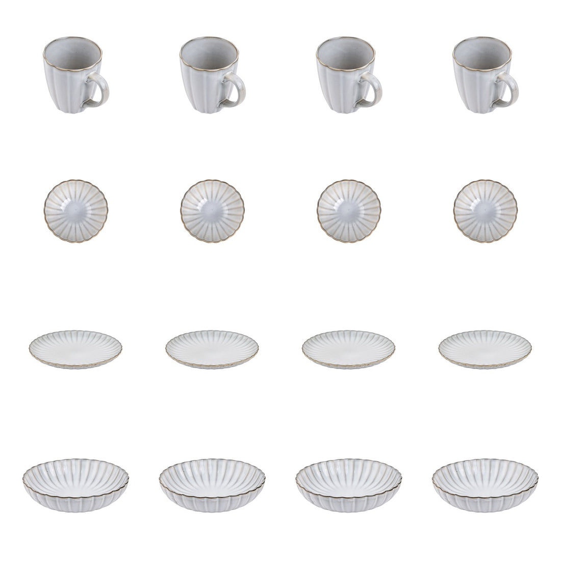 Zestaw 20 elementowy komplet porcelany Atlantica szara