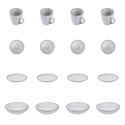 Zestaw 20 elementowy komplet porcelany Atlantica szara
