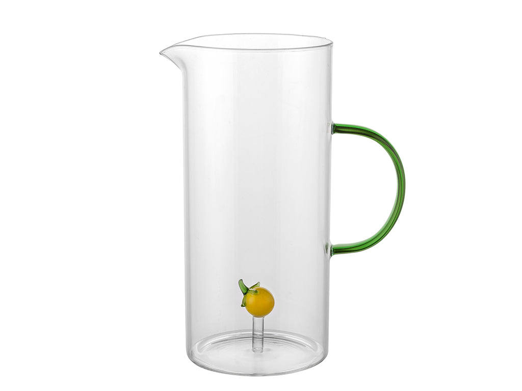 Czas na Lemoniadę - zestaw 4x szklanki Glasio 280 ml + dzbanek Glasio 1,4 ml + foremka na kostki lodu silikonowa 22,5x17cm Amarelo