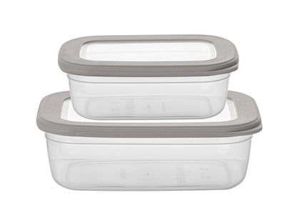 POJEMNIKI DO ŻYWNOŚCI PLASTIKOWE PROSTOKĄTNE FOODIE KPL. 2SZT. 670ML 1,2L