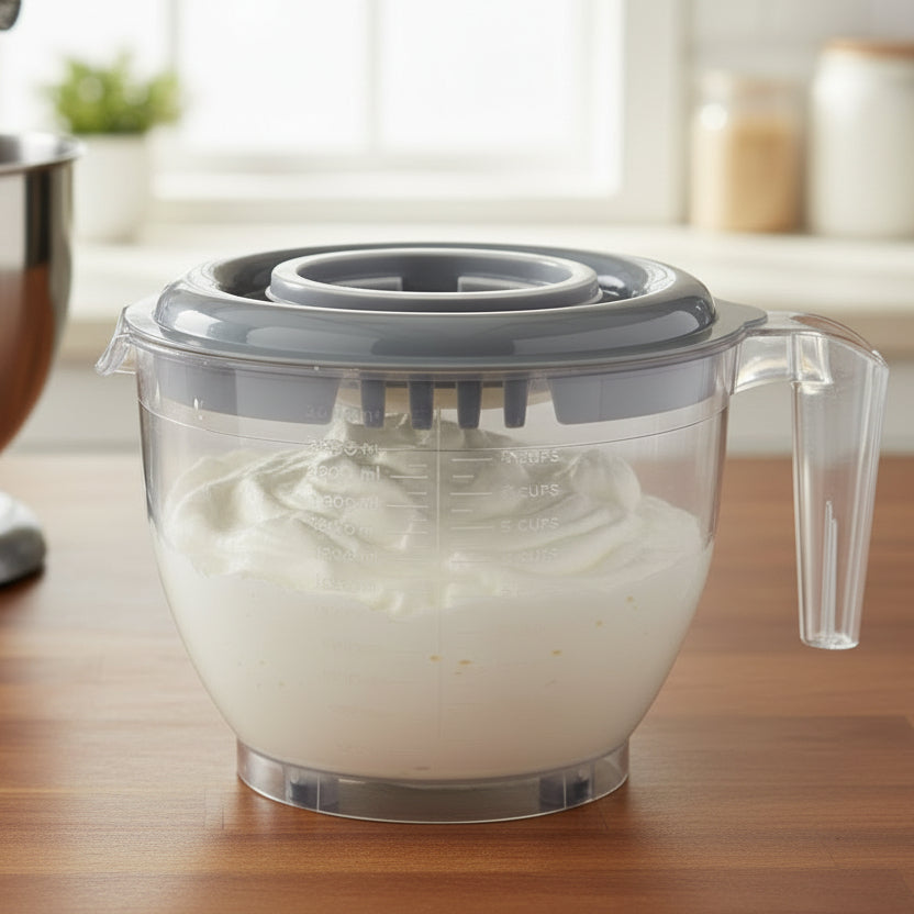 MISKA KUCHENNA DO MIKSOWANIA PLASTIKOWA GRANO 2,5L Z POKRYWĄ SZARA