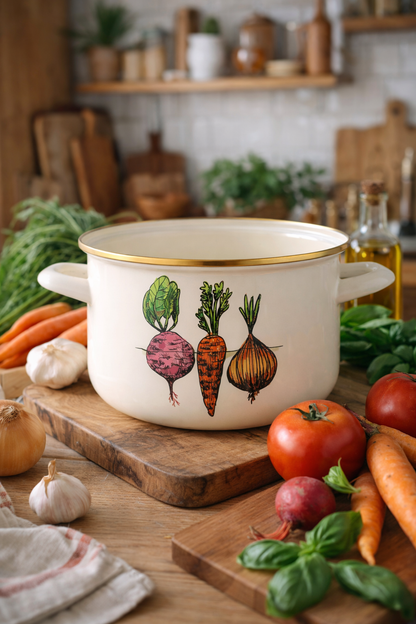 Garnek emaliowany warzywka 16 cm 2 l