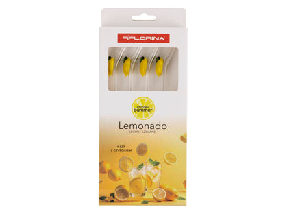 SŁOMKI SZKLANE LEMONADO KPL. 4 SZT