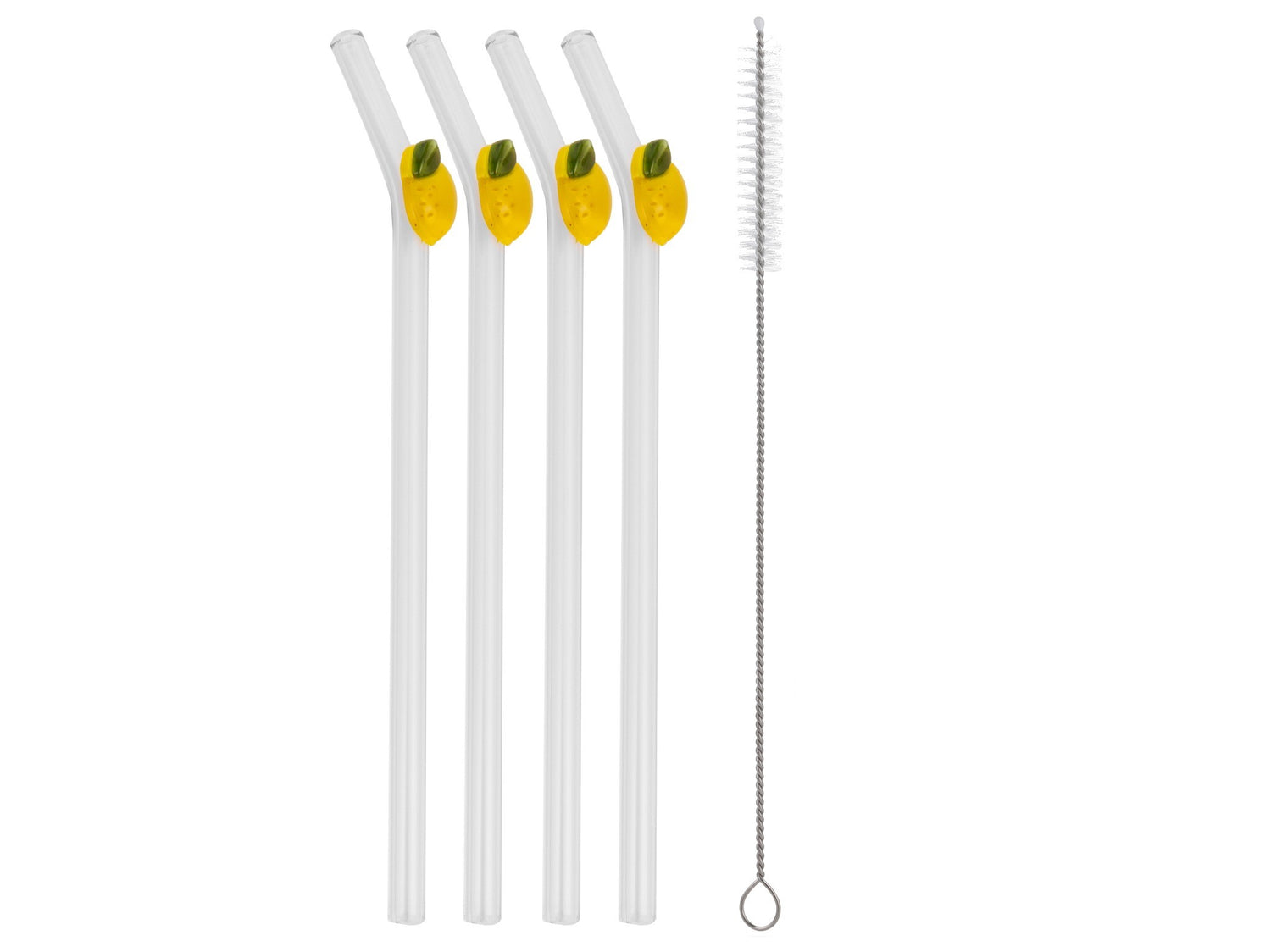 Czas na orzeźwienie - 4 x szklanka Sorrento 310 ml żółta + słomki szklane Lemonado + foremka Amarelo