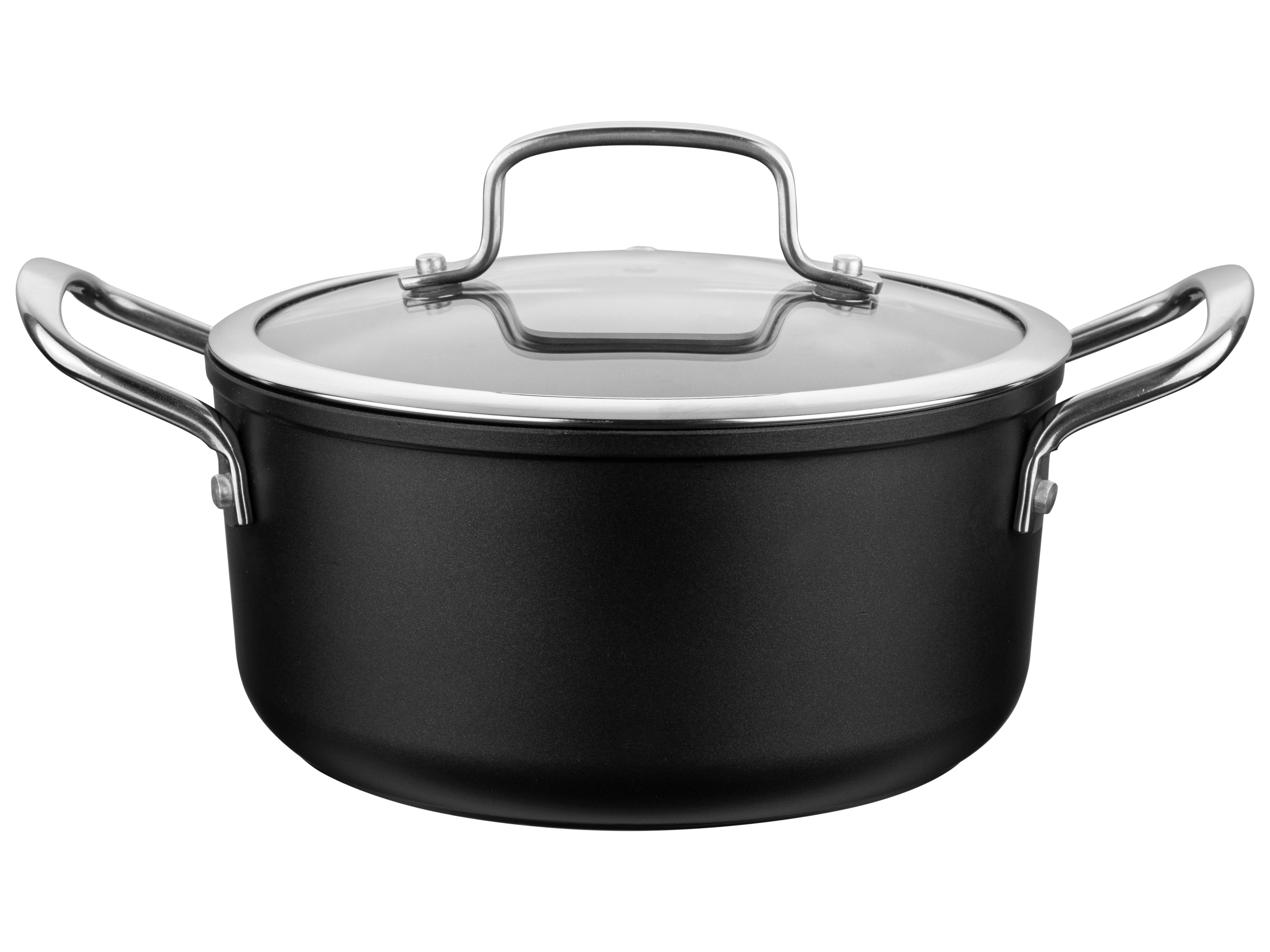 Zestaw 3 elementowy komplet garnków Florina Stix czarny | aluminum | powłoka Non-Stick | wszystkie typy kuchenek