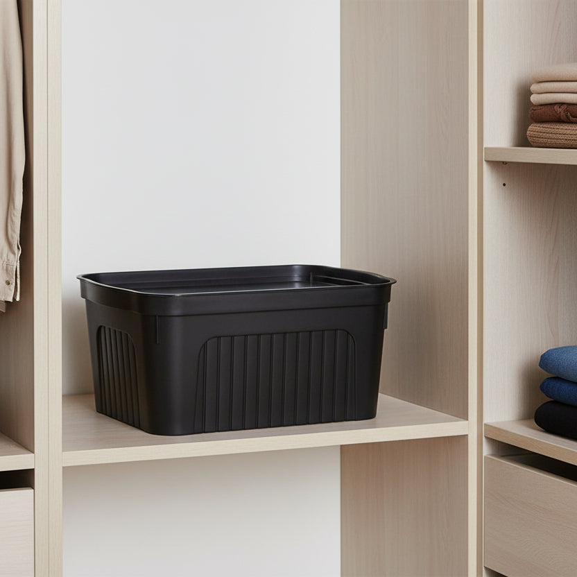 POJEMNIK DO PRZECHOWYWANIA PLASTIKOWY BINIO 8L ANTRACYTOWY