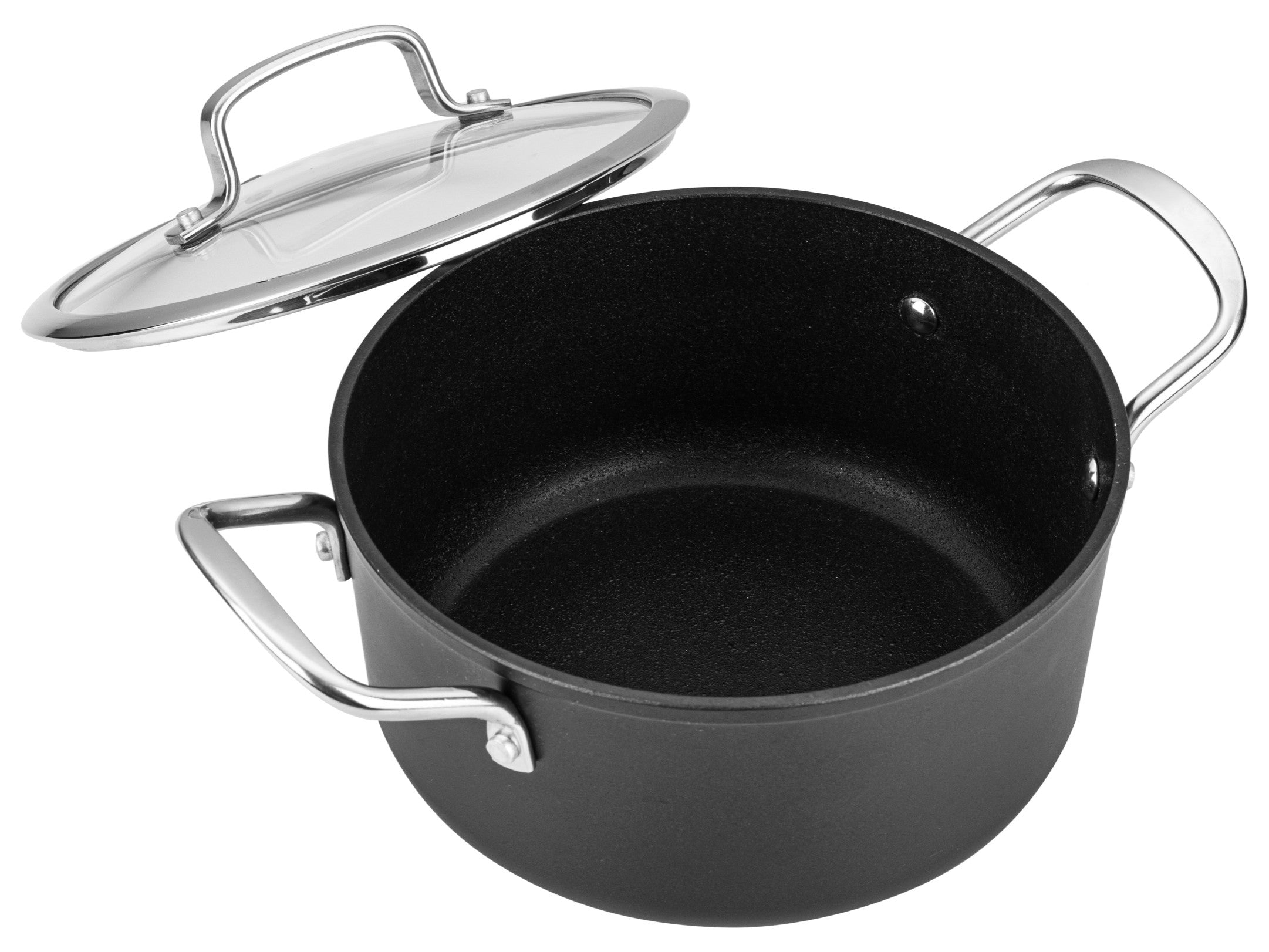 Zestaw 3 elementowy komplet garnków Florina Stix czarny | aluminum | powłoka Non-Stick | wszystkie typy kuchenek