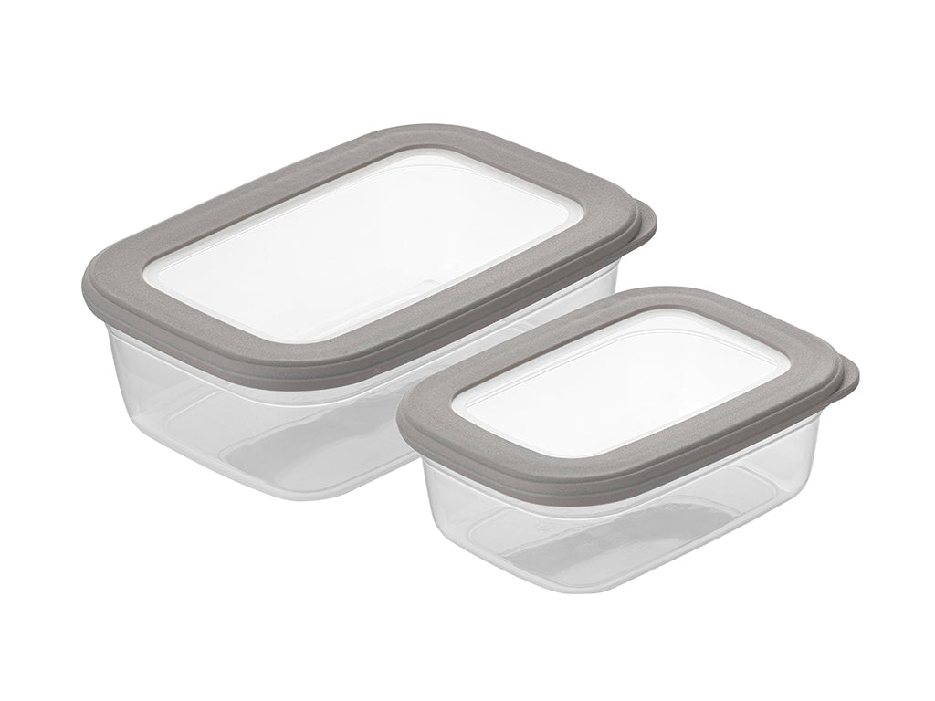 POJEMNIKI DO ŻYWNOŚCI PLASTIKOWE PROSTOKĄTNE FOODIE KPL. 2SZT. 670ML 1,2L