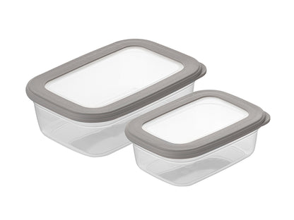 POJEMNIKI DO ŻYWNOŚCI PLASTIKOWE PROSTOKĄTNE FOODIE KPL. 2SZT. 670ML 1,2L
