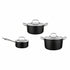 Zestaw 3 elementowy komplet garnków Florina Stix czarny | aluminum | powłoka Non-Stick | wszystkie typy kuchenek