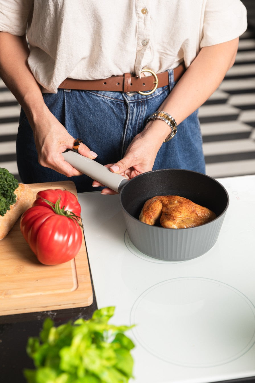 Zestaw 6 elementowy komplet garnków i patelni Florina Serrano szary| aluminum | powłoka Non-Stick | wszystkie typy kuchenek