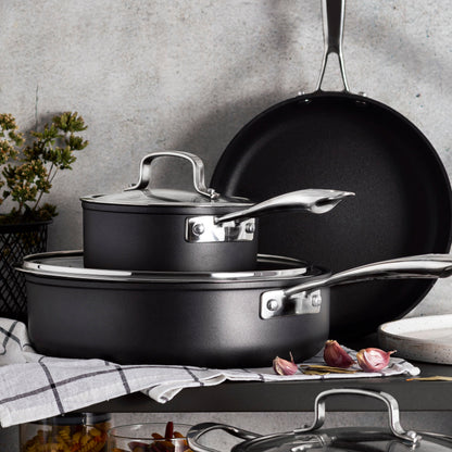 Zestaw 3 elementowy komplet garnków Florina Stix czarny | aluminum | powłoka Non-Stick | wszystkie typy kuchenek