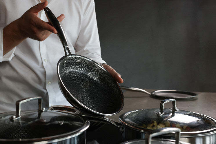 Zestaw 3 elementowy komplet patelni Florina Aristo Plus srebrny | stal nierdzewna| powłoka non-stick | wszystkie typy kuchenek |do piekarnika