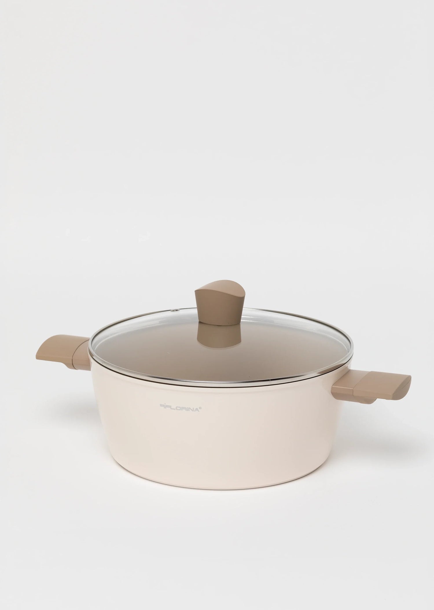 Zestaw 3 elementowy komplet garnków Florina Mokka beżowy| aluminum | powłoka ceramiczna AntiScratch | wszystkie typy kuchenek