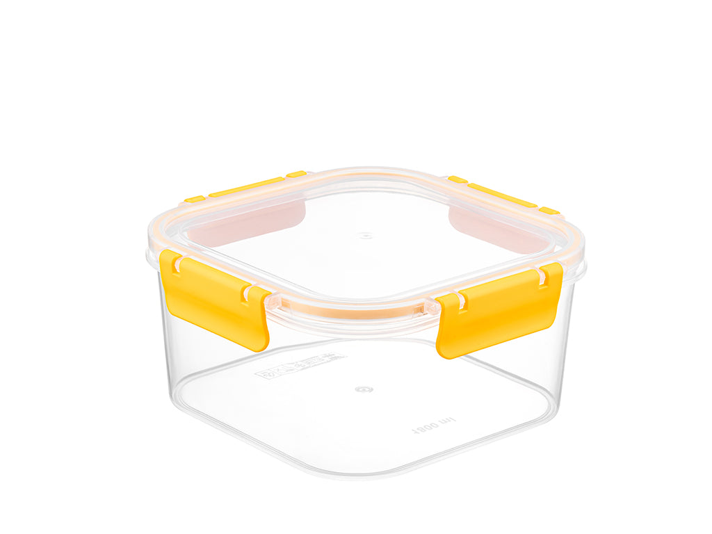 POJEMNIK DO ŻYWNOŚCI PLASTIKOWY KWADRATOWY CLIP GUARD 1,8L ŻÓŁTY