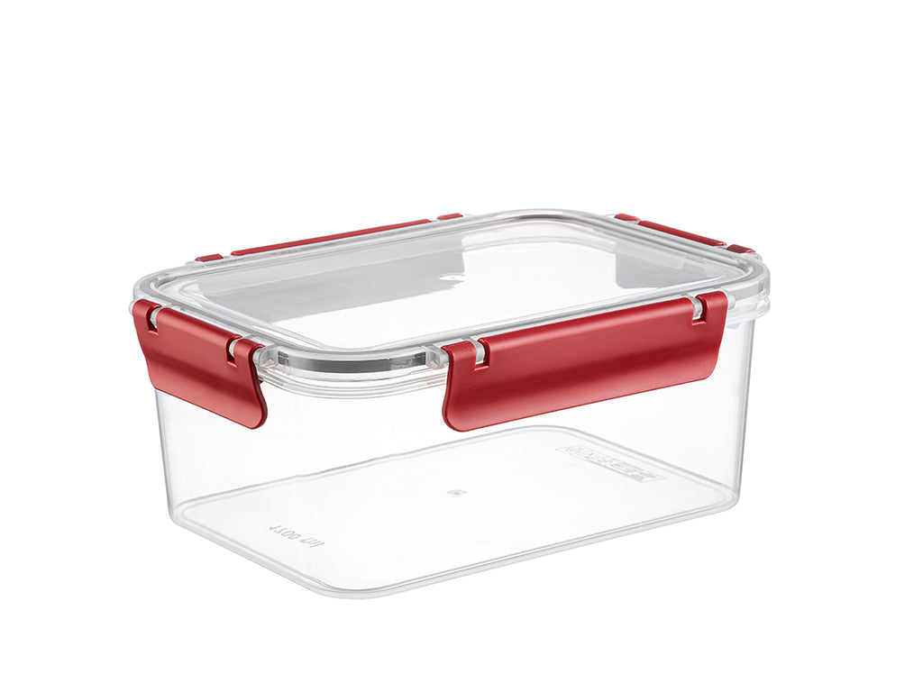 POJEMNIK DO ŻYWNOŚCI PLASTIKOWY PROSTOKĄTNY CLIP GUARD 900ML CZERWONY