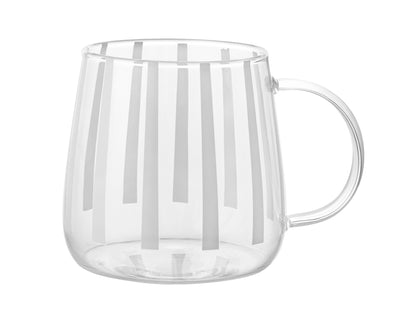 KUBEK SZKLANY SOLLINE 400ML PASKI BIAŁE