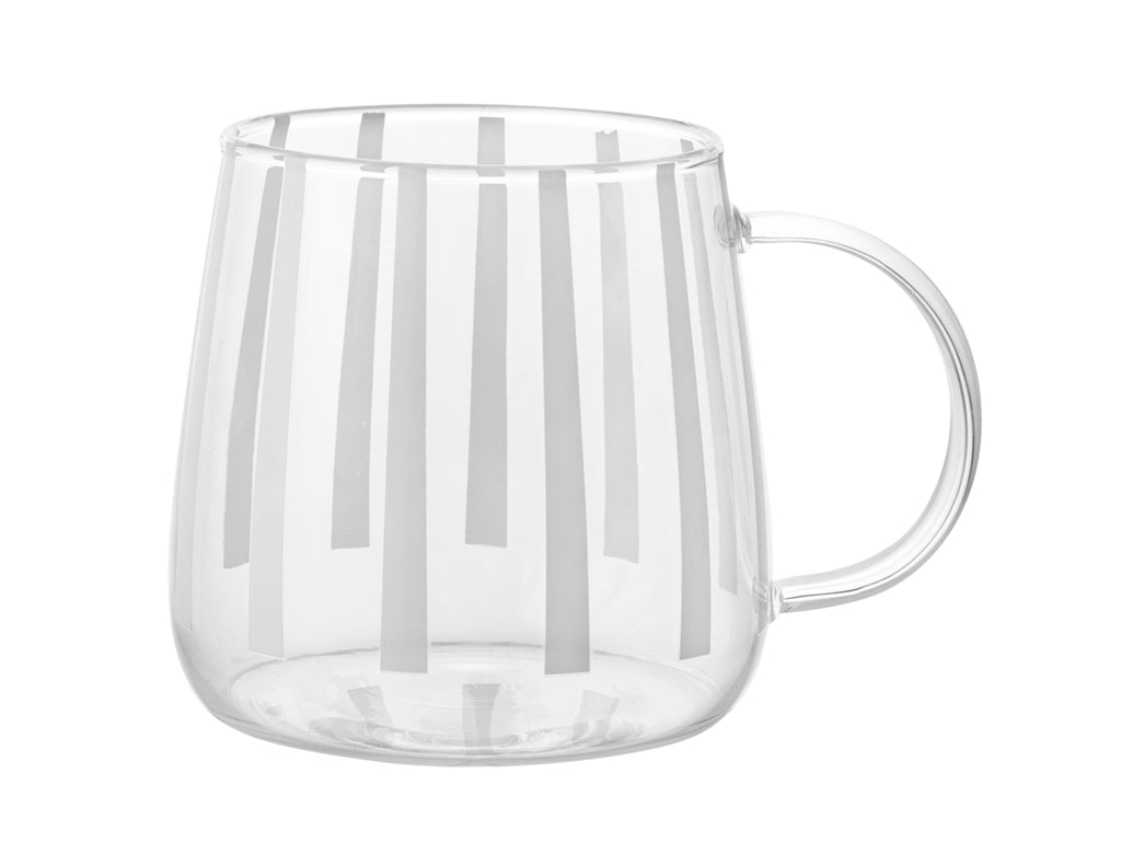 KUBEK SZKLANY SOLLINE 400ML PASKI BIAŁE