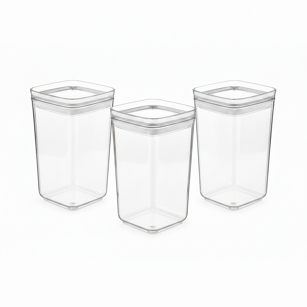 Zestaw 3 elementowy komplet pojemników plastikowych Stori