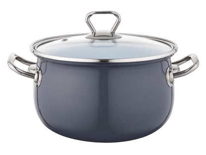 GARNEK EMALIOWANY BLISS 20CM 3,8L Z/P CIEMNY SZARY