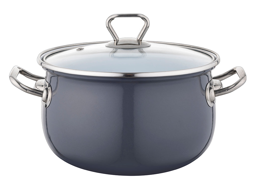 GARNEK EMALIOWANY BLISS 22CM 4,8L Z/P CIEMNY SZARY