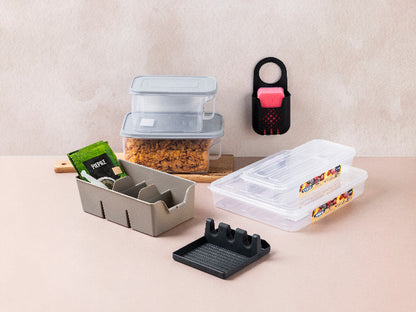 ORGANIZER PLASTIKOWY S 22X13,5X7,5CM CIEMNY SZARY -BEN
