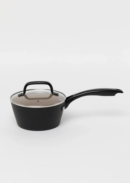 Zestaw 4 elementowy komplet garnków Florina Carina Black by Mateusz Gessler czarny| aluminum | powłoka ceramiczna | wszystkie typy kuchenek | do piekarnika