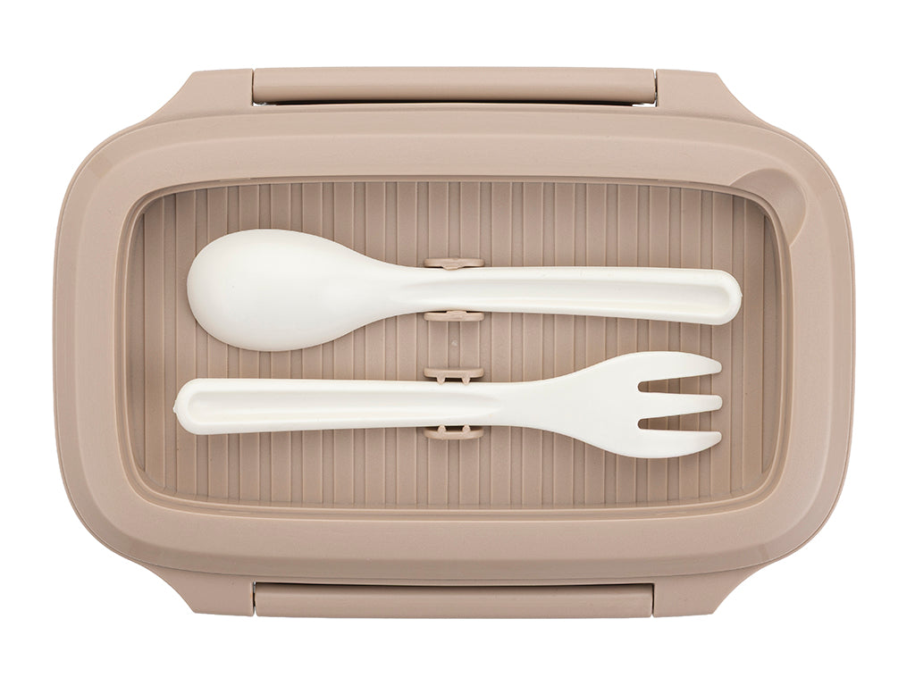 LUNCHBOX Z ŁYŻKĄ I WIDELCEM 1L BEŻOWY