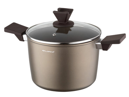 Zestaw 6 elementowy komplet garnków Florina Aston szampański | aluminum | powłoka non-stick| wszystkie typy kuchenek