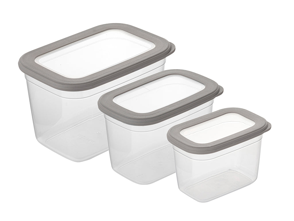 POJEMNIKI DO ŻYWNOŚCI PLASTIKOWE PROSTOKĄTNE FOODIE KPL. 3SZT. 800ML 1,3L 2,3L