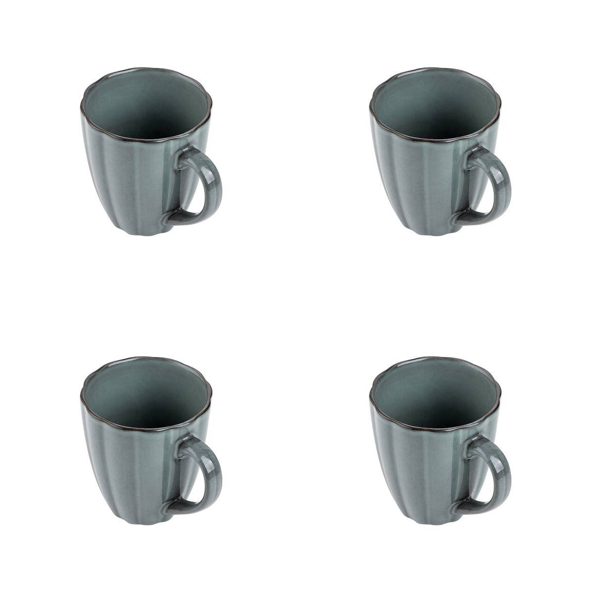 Zestaw 4 elementowy komplet porcelany Atlantica szara kubki