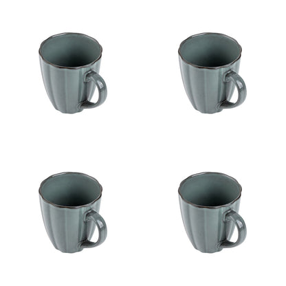 Zestaw 4 elementowy komplet porcelany Atlantica szara kubki