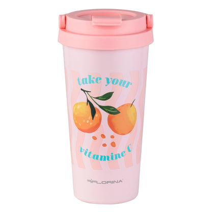 Kubek termiczny nierdzewny Florina Orange Happy 500 ml