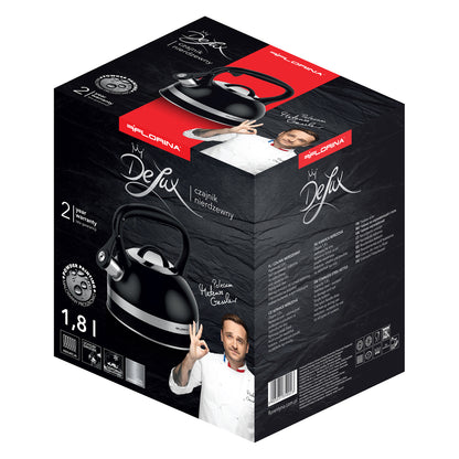 Czajnik nierdzewny 1,8 l Delux czarny