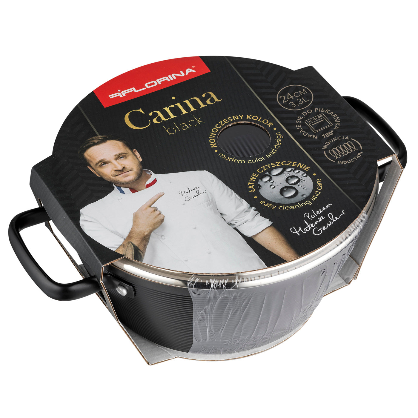Garnek aluminiowy Carina Black by Mateusz Gessler 24 cm