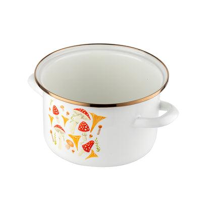 Garnek emaliowany Emalia Polska Pleszew Grzybki 18 cm 2,65 l
